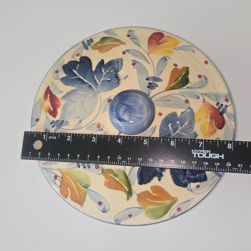 Vintage Ceramiche Alfa Italy Hand Painted Lidded Casserole Serving Dish 8in